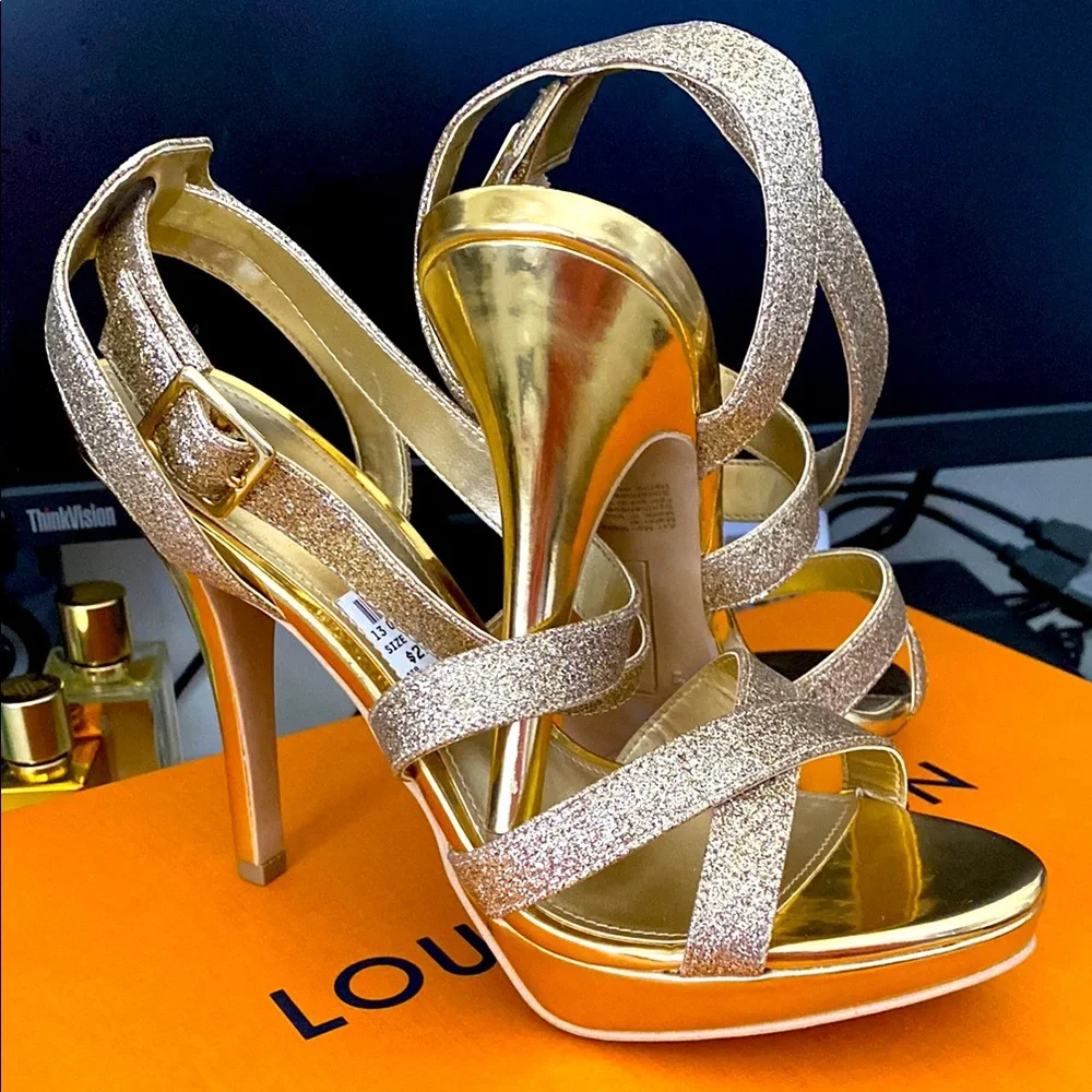 Golden Heels sandals, size 7.5